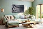 Echoes of Infinity minimalist canvas print, hanging on wall