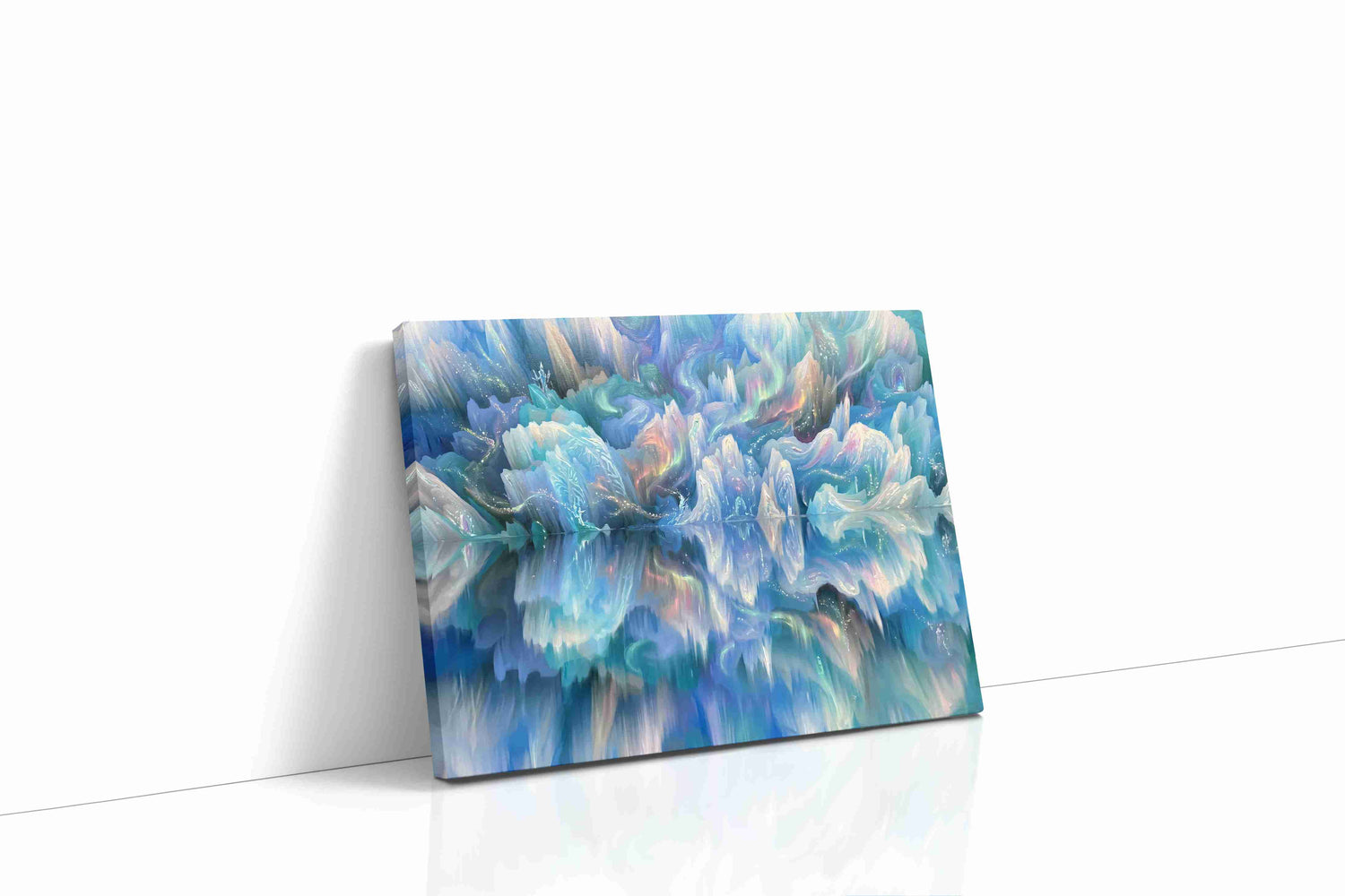 Ethereal Aurora Reflections fantasy canvas print, gallery-wrapped, ready to hang