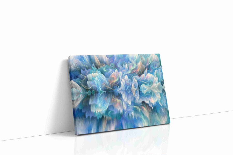 Ethereal Aurora Reflections fantasy canvas print, gallery-wrapped, ready to hang
