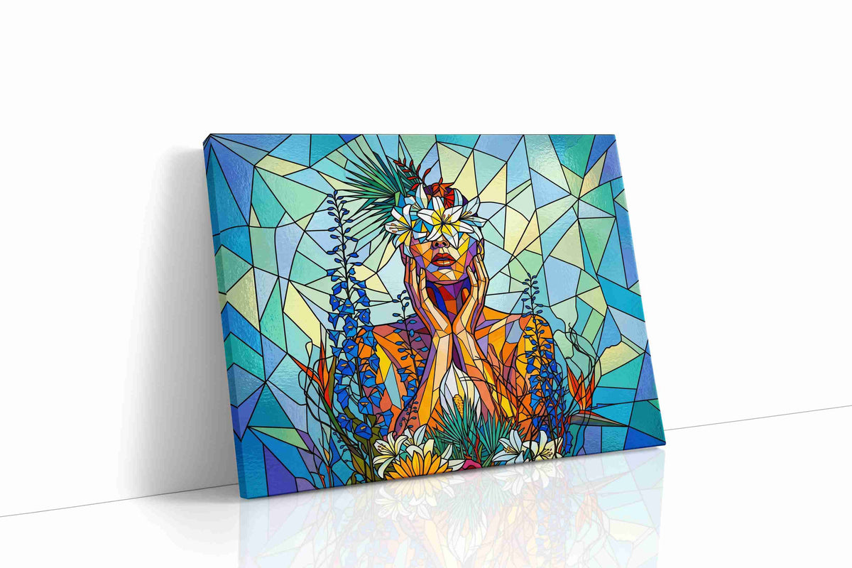 Ethereal Bloom floral canvas print gallery-wrapped landscape canvas studio shot
