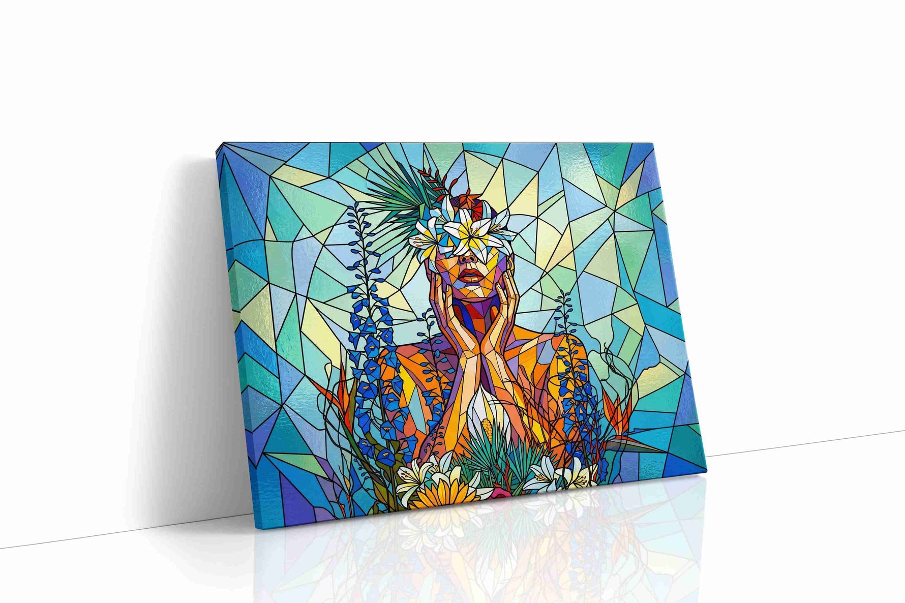 Ethereal Bloom floral canvas print gallery-wrapped landscape canvas studio shot