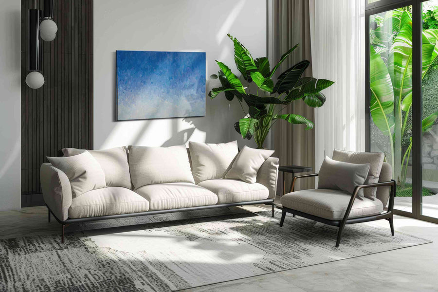 Ethereal Sky Dreams minimalist canvas print, on wall, lifestyle preview