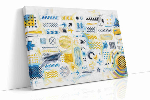 Geometric Symphony in Blue and Yellow