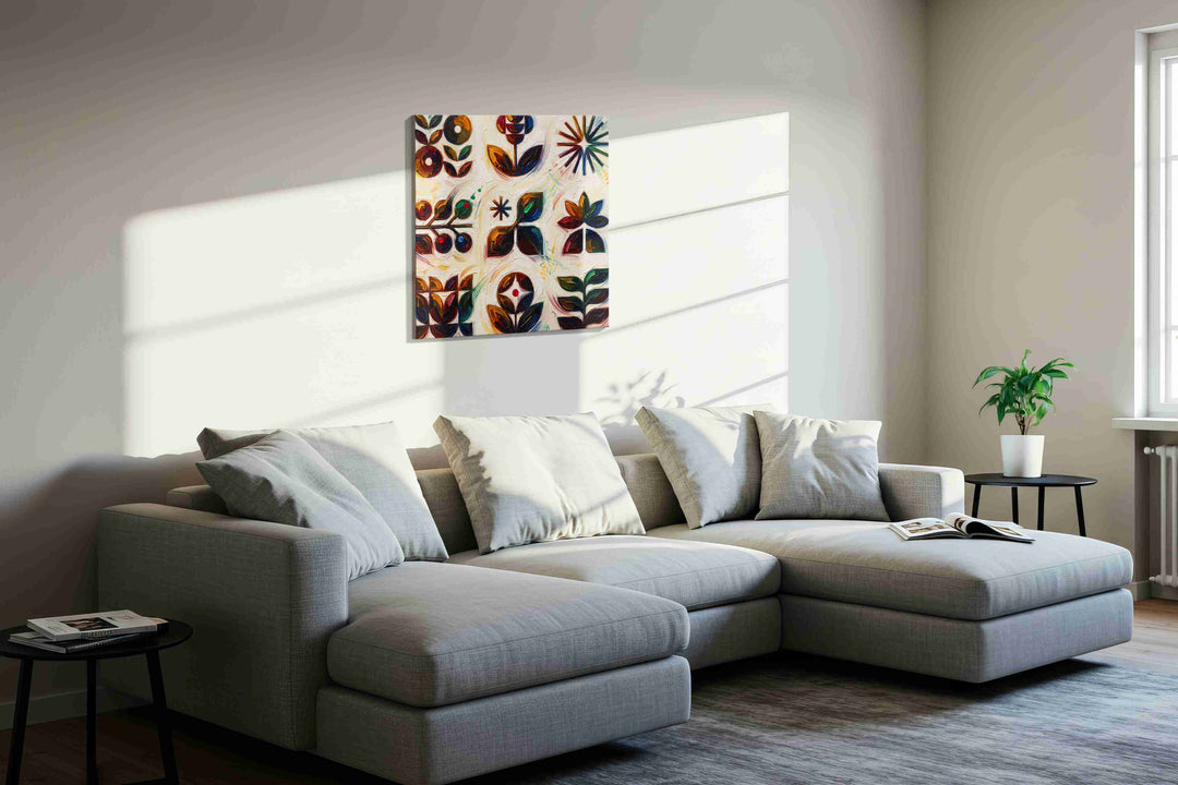Symbolic Garden Symphony - Geometric, Geometric Wall Art, Abstract Canvas Print, Modern Decor