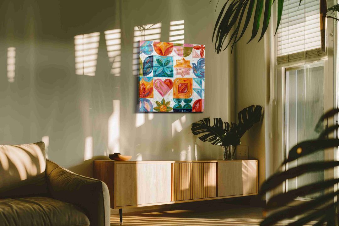 Vibrant Symmetry Serenity - Geometric, Geometric Wall Art, Abstract Canvas Print, Modern Decor