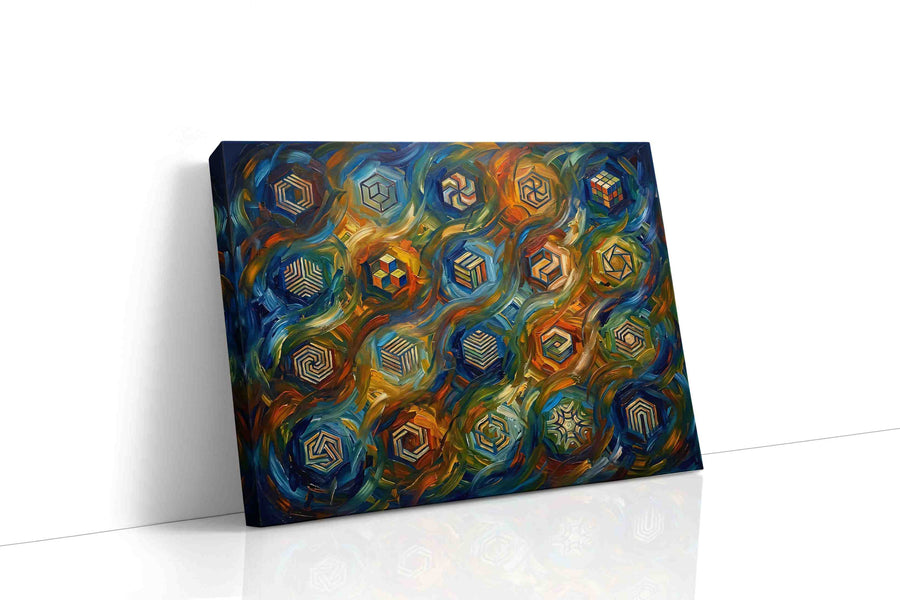 Vortex of Illusions geometric canvas print, gallery-wrapped, ready to hang
