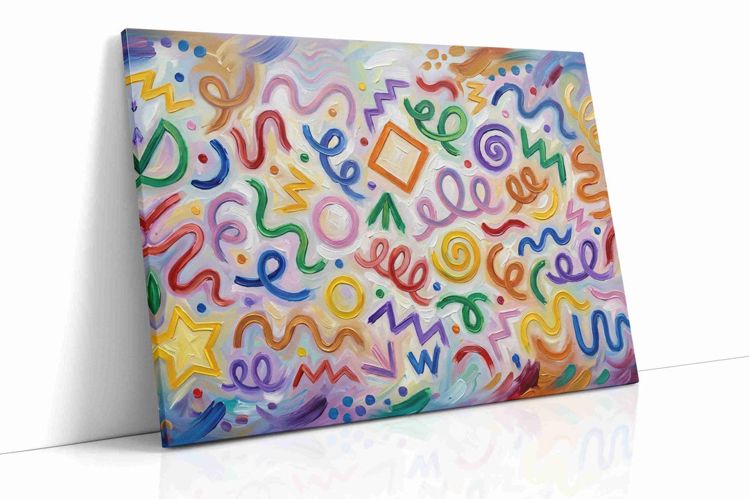Whimsical Symphony of Colors - Geometric, Geometric Wall Art, Abstract Canvas Print, Modern Decor