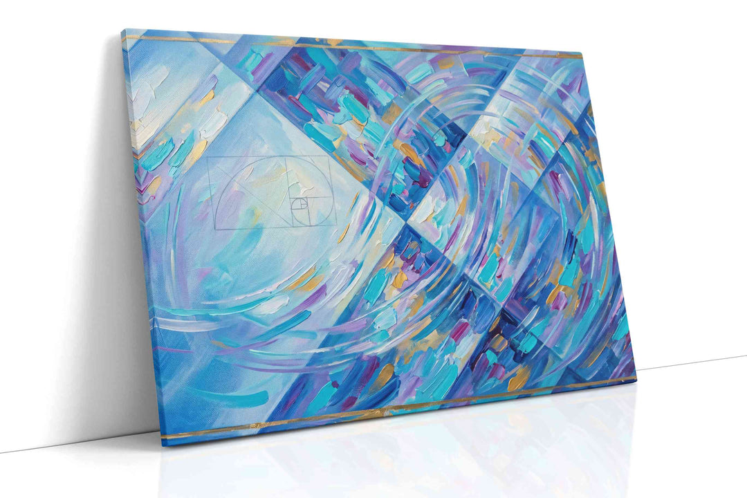 Whirling Azure Symphony - Geometric, Geometric Wall Art, Abstract Canvas Print, Modern Decor