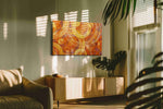 Whirls of Sunlit Dreams geometric canvas print, on wall, lifestyle preview