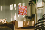 Whirlwind of Warmth geometric canvas print, on wall, lifestyle preview