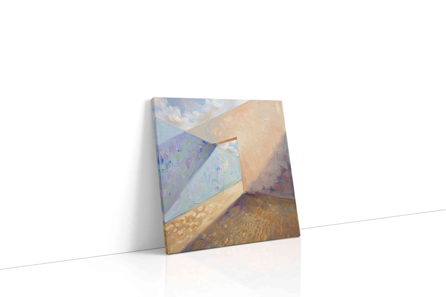 Whispers of Light and Shadow minimalist canvas print gallery-wrapped square canvas studio shot