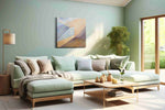 Whispers of Light and Shadow minimalist canvas print shown in a wall scene