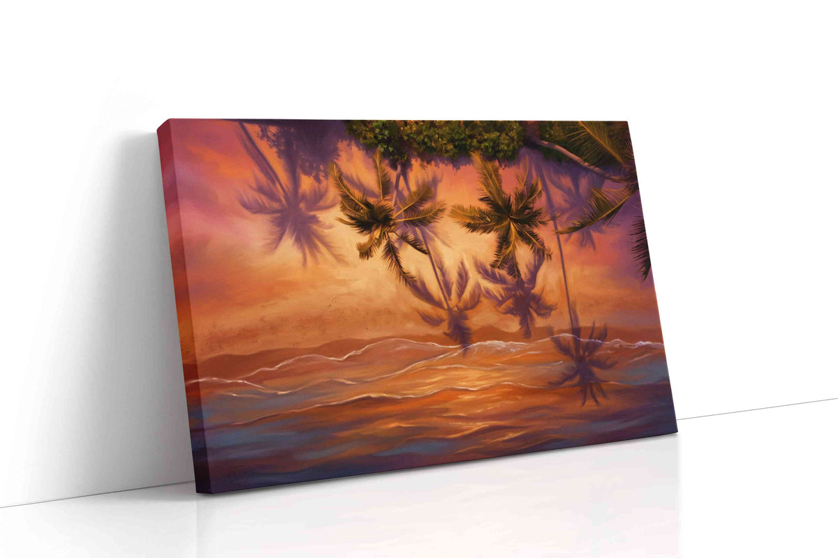 Sunset Reflections Under Paradise beach canvas print, gallery-wrapped, ready to hang