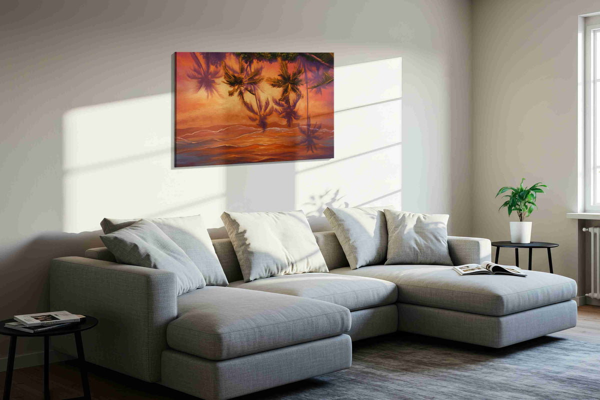 Sunset Reflections Under Paradise beach canvas print, gallery-wrapped, ready to hang — view 2