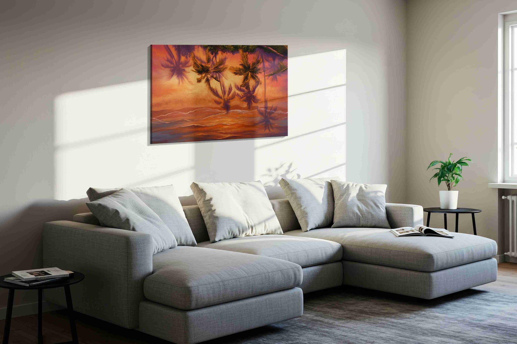 Sunset Reflections Under Paradise beach canvas print, gallery-wrapped, ready to hang — view 2