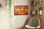 Sunset Reflections Under Paradise beach canvas print, hanging on wall