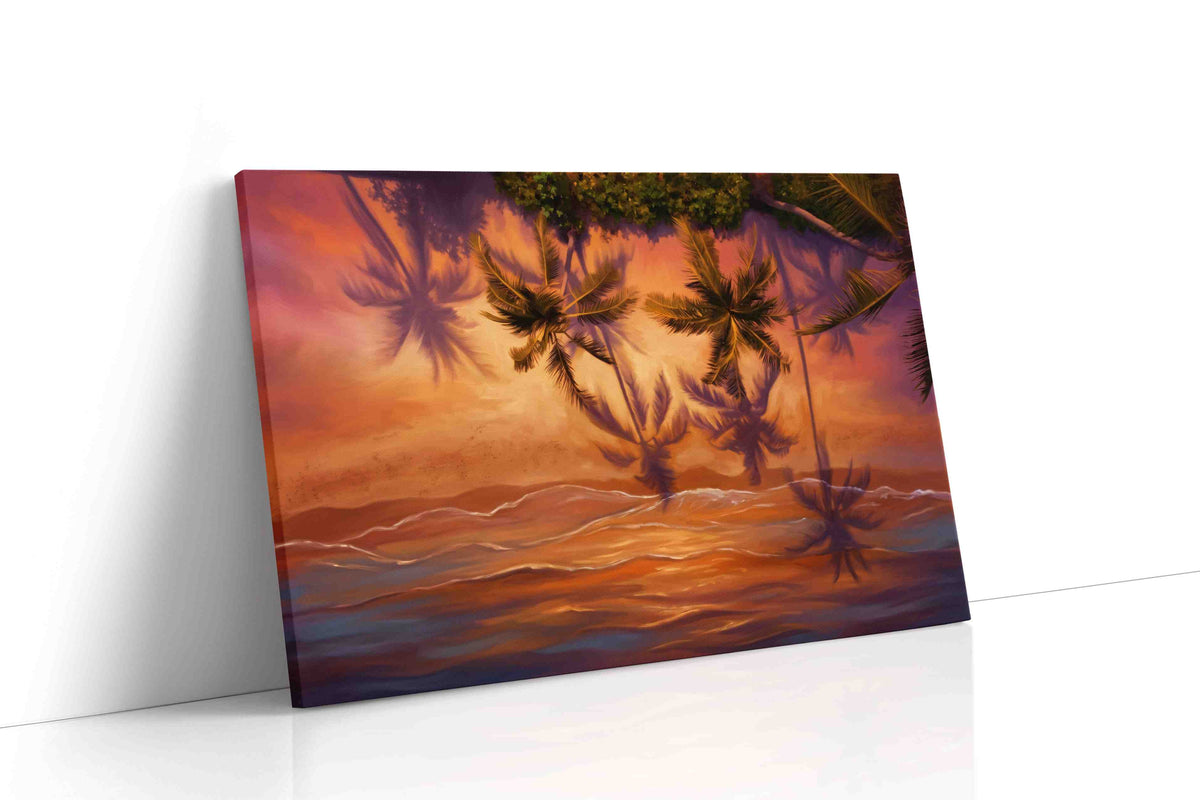 Sunset Reflections Under Paradise beach canvas print gallery-wrapped canvas studio shot