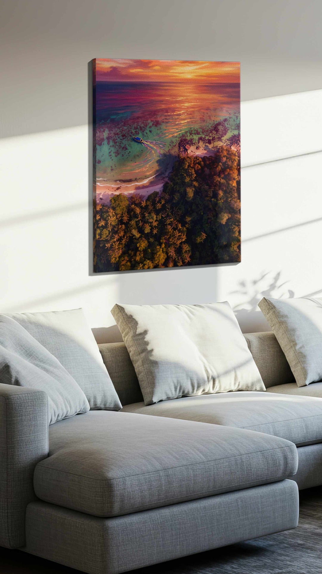 Sunset Serenity Over Paradise - Beach Wall Art, Coastal Canvas Print, Tropical Decor