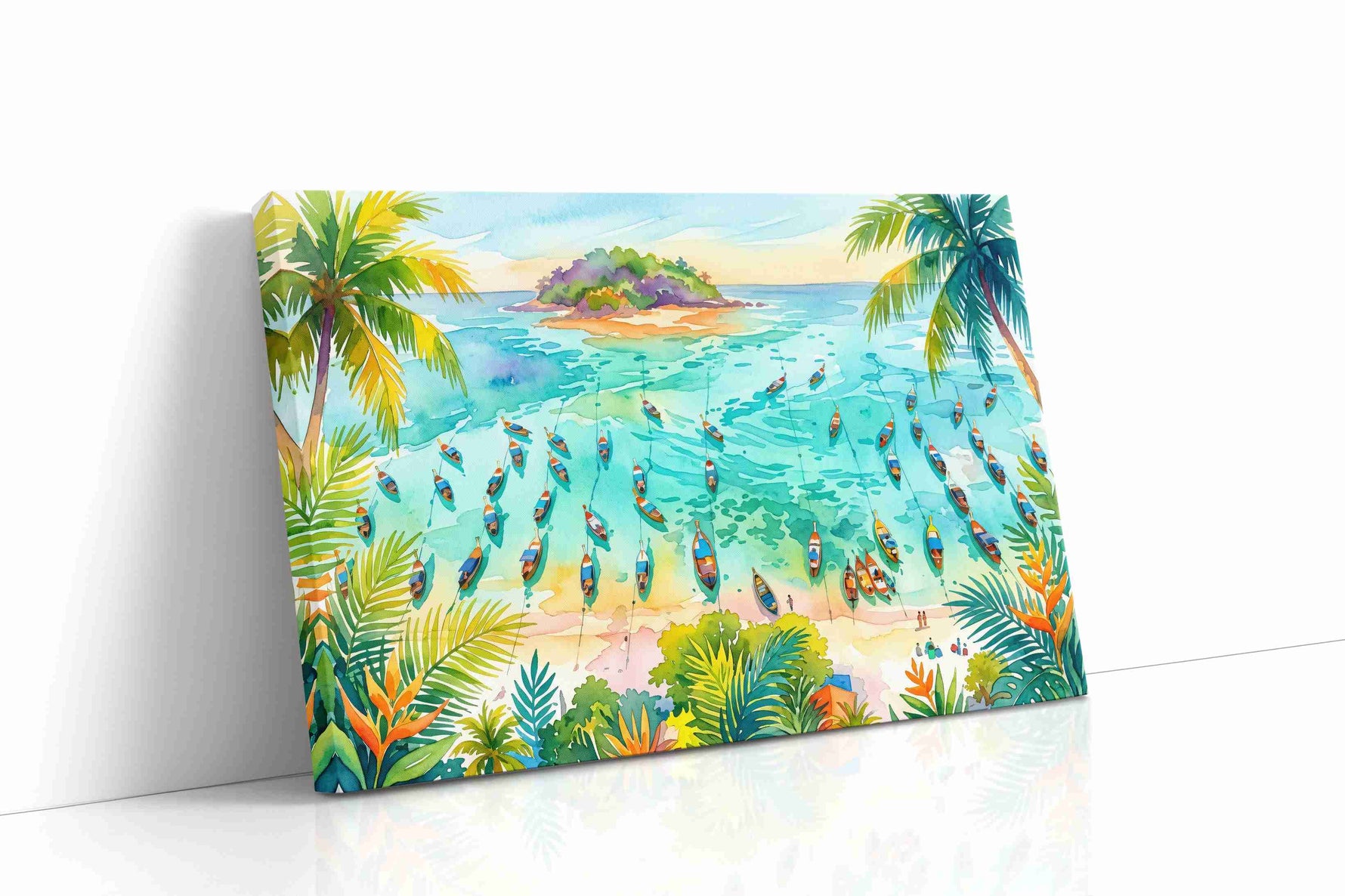 Tropical Serenity Awakens beach canvas print gallery-wrapped landscape canvas studio shot