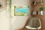 Tropical Serenity Awakens beach canvas print styled in a living room