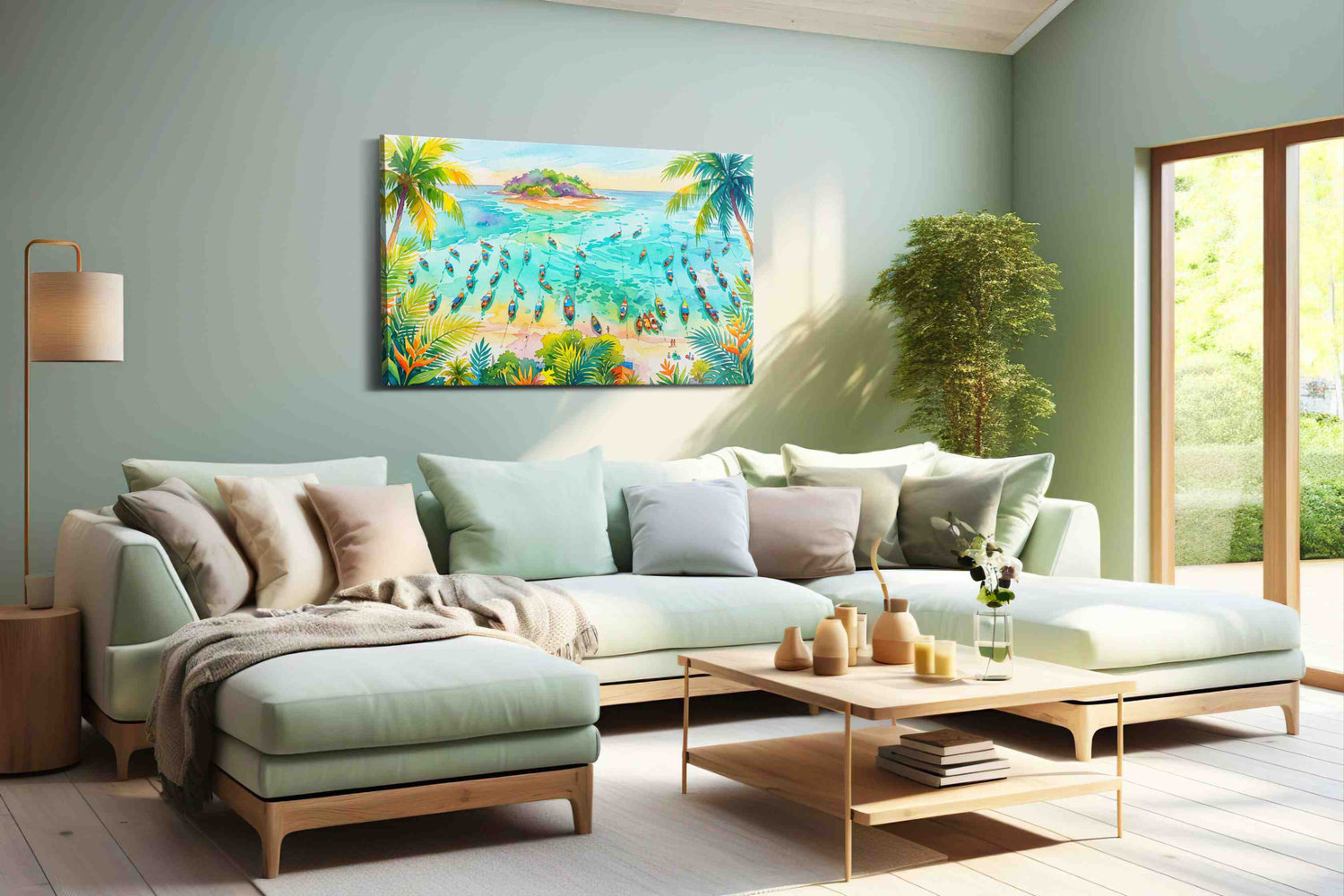 Tropical Serenity Awakens - Beach Wall Art, Coastal Canvas Print, Tropical Decor