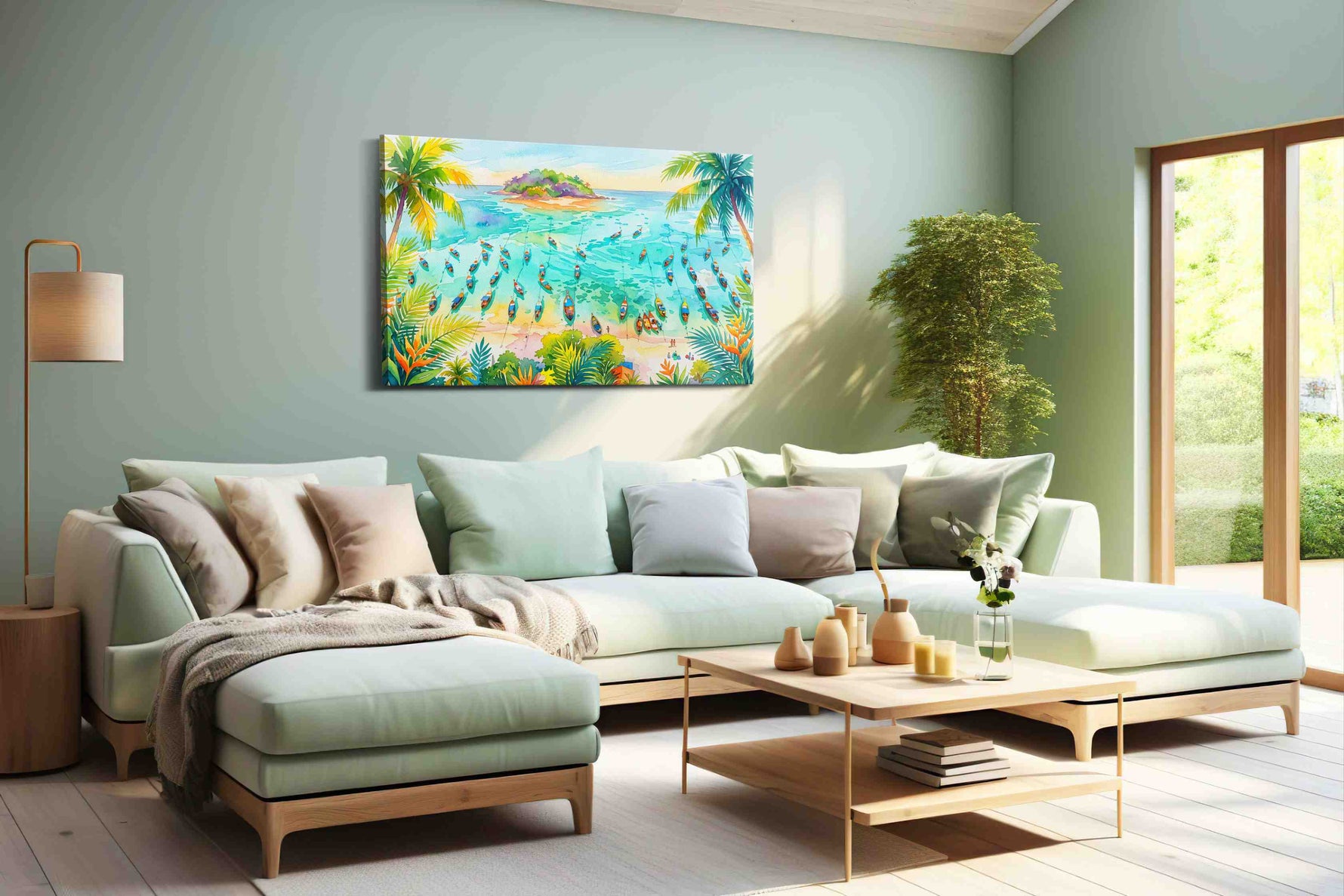 Tropical Serenity Awakens - Beach Wall Art, Coastal Canvas Print, Tropical Decor