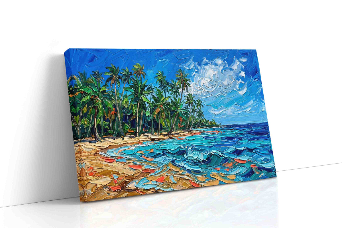 Tropical Serenity Splash beach canvas print, gallery-wrapped, ready to hang