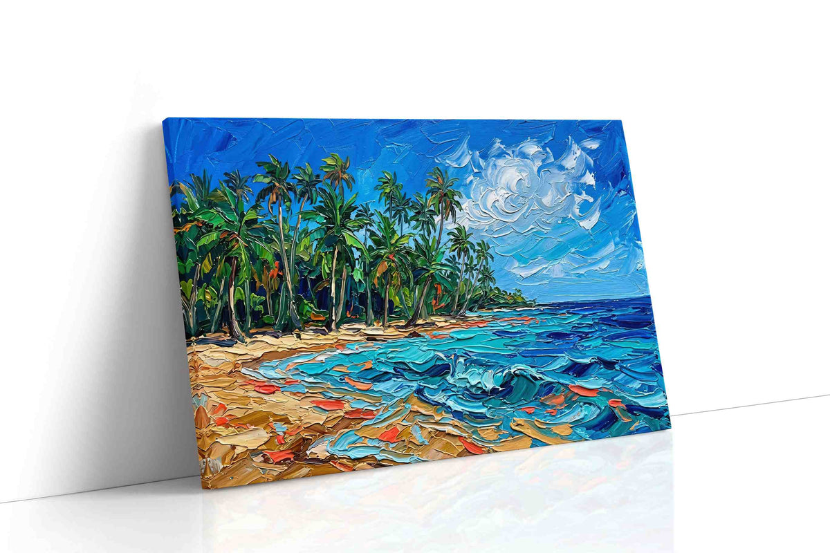 Tropical Serenity Splash beach canvas print gallery-wrapped landscape canvas studio shot