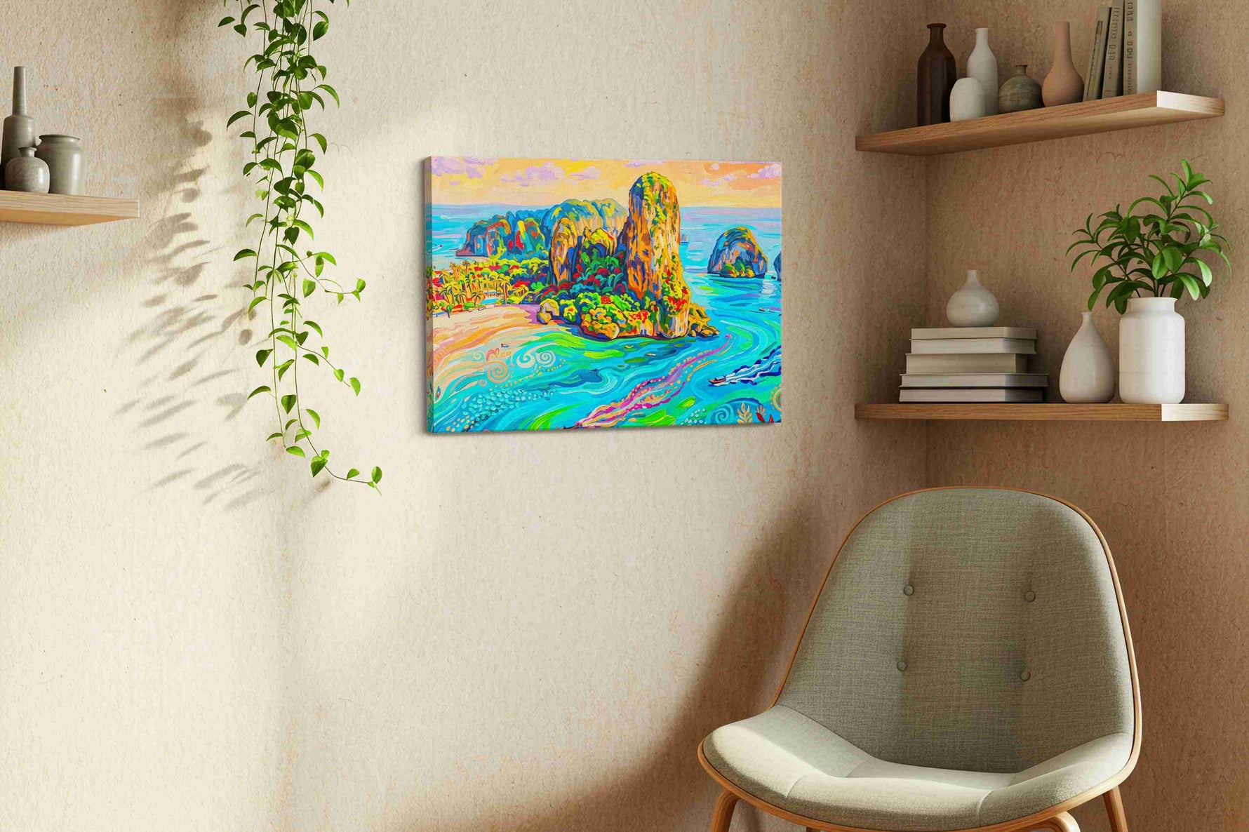 Vibrant Whispers of the Tropics - Beach Wall Art, Coastal Canvas Print, Tropical Decor