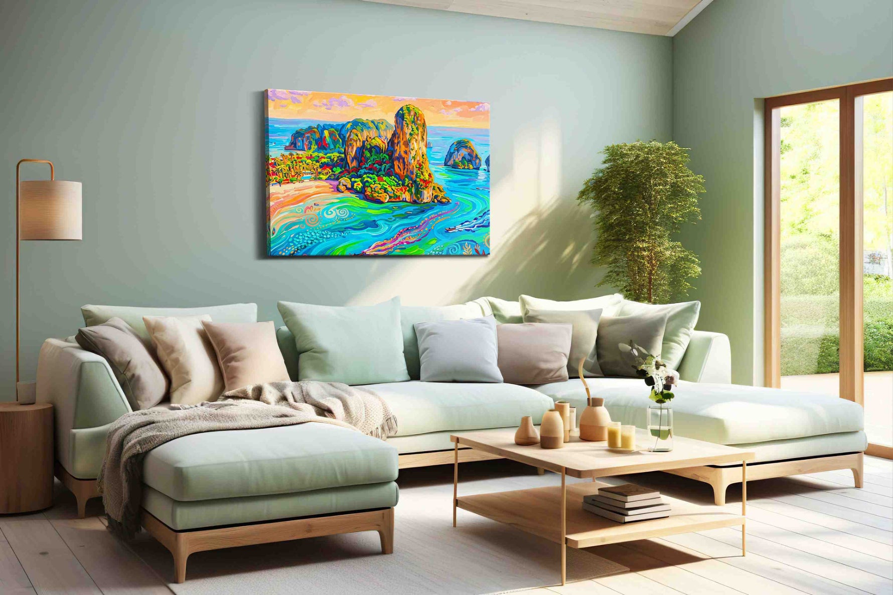 Vibrant Whispers of the Tropics beach canvas print, hanging on wall