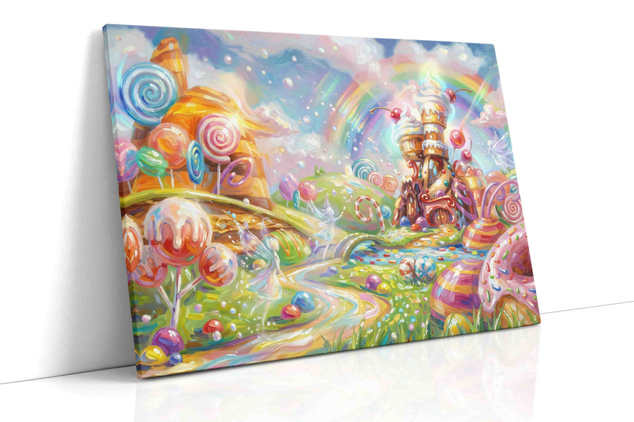 Candy Kingdom Dreamscape fantasy canvas print, gallery-wrapped, ready to hang