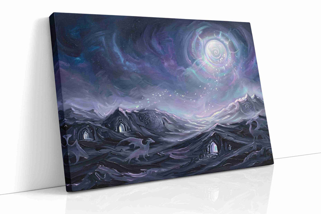 Celestial Dreamscape - Fantasy Wall Art, Magical Canvas Print, Mythical Art