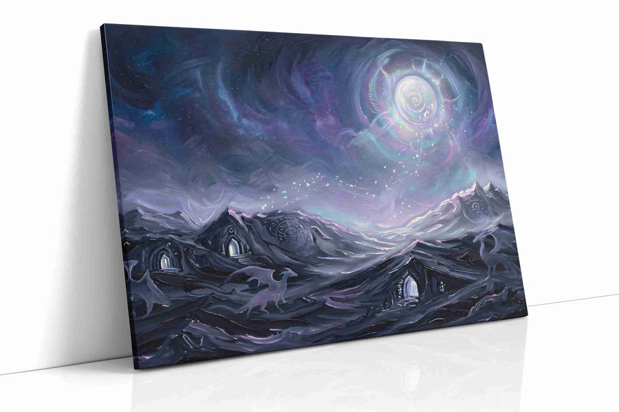 Celestial Dreamscape fantasy canvas print, gallery-wrapped, ready to hang