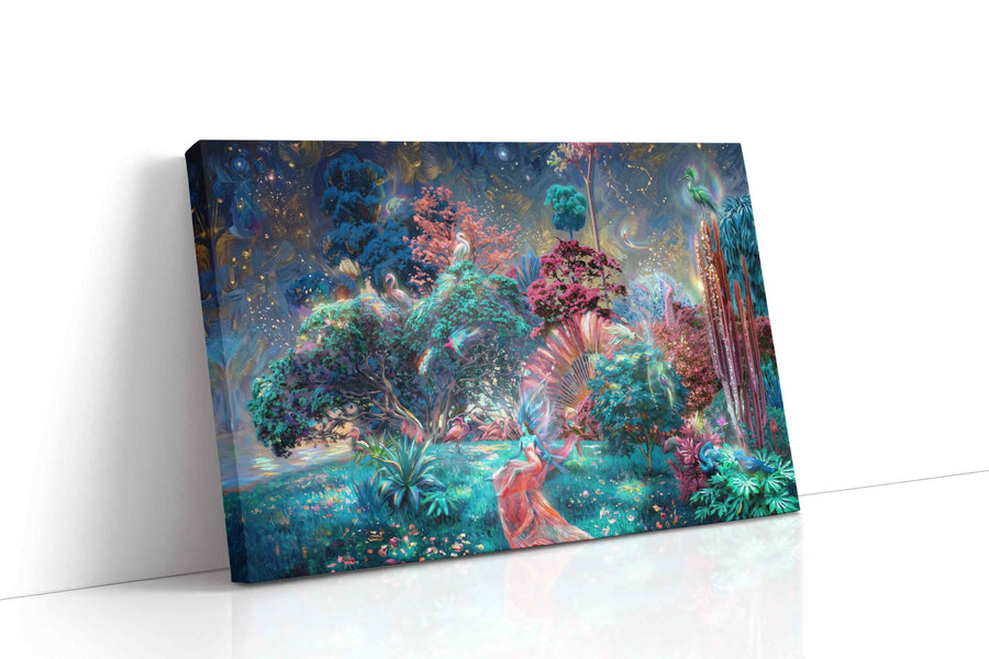 Celestial Garden Reverie fantasy canvas print, gallery-wrapped, ready to hang