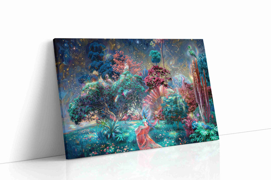Celestial Garden Reverie fantasy canvas print gallery-wrapped landscape canvas studio shot
