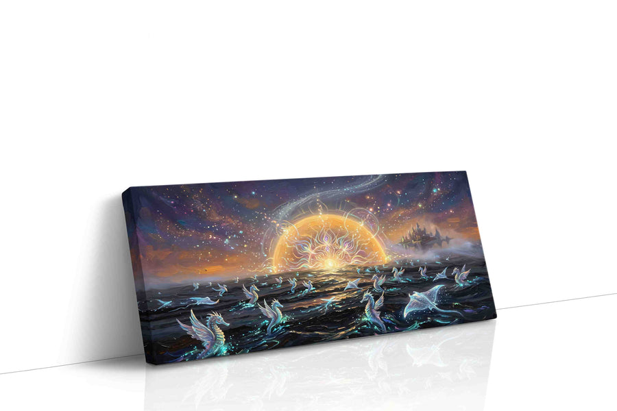 Celestial Sea Dance fantasy canvas print, gallery-wrapped, ready to hang