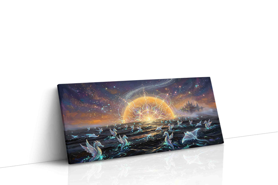 Celestial Sea Dance fantasy canvas print gallery-wrapped landscape canvas studio shot