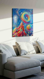 Cosmic Dreams Unveiled - Fantasy Wall Art, Magical Canvas Print, Mythical Art