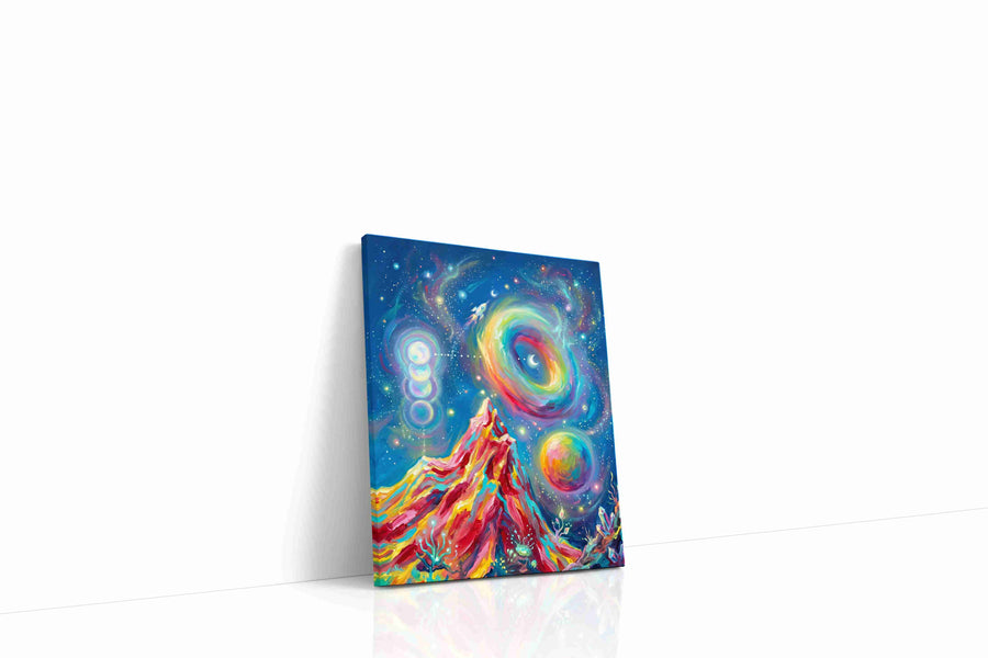 Cosmic Dreams Unveiled fantasy canvas print gallery-wrapped portrait canvas studio shot