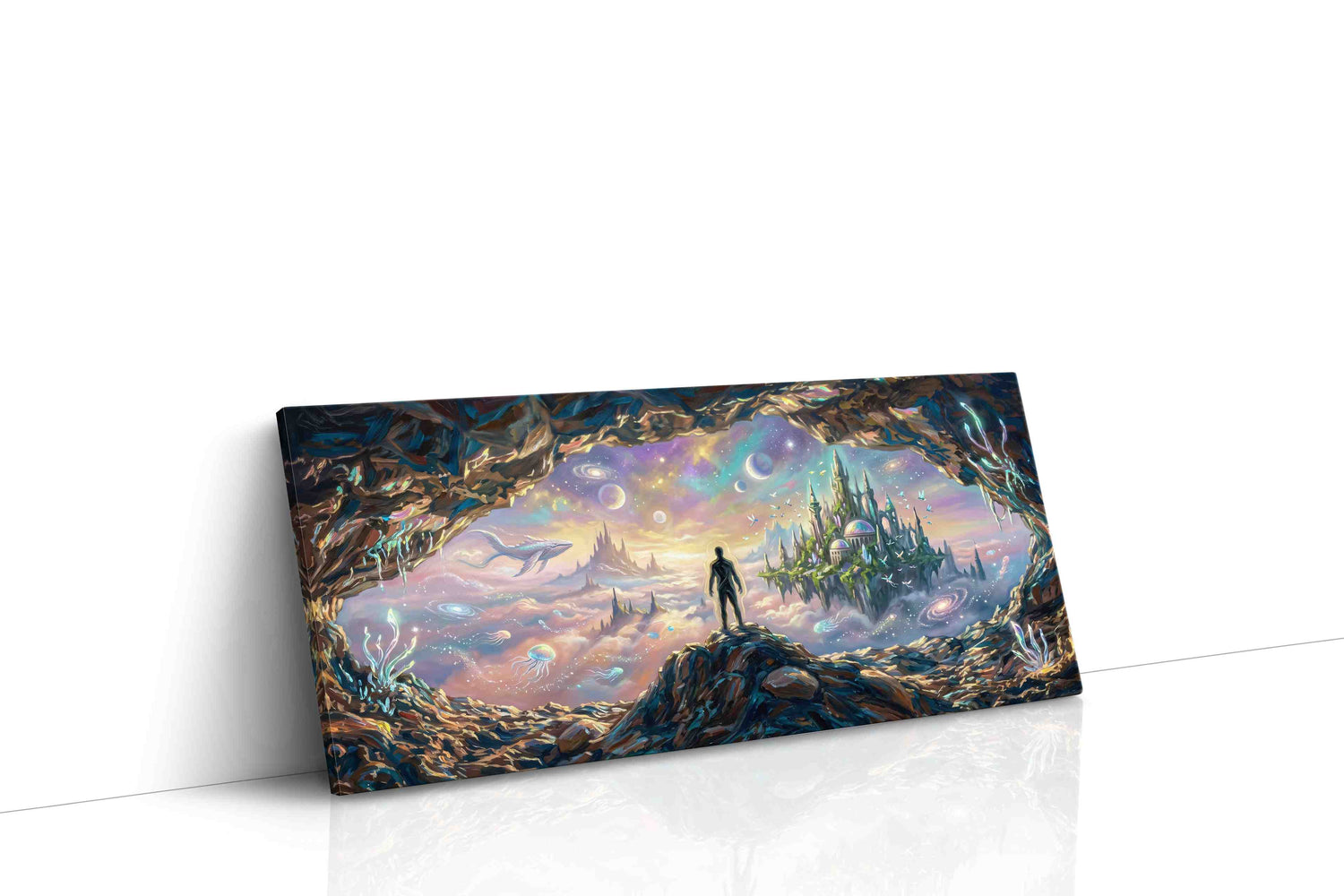Dreamscape Beyond the Cave fantasy canvas print, gallery-wrapped, ready to hang