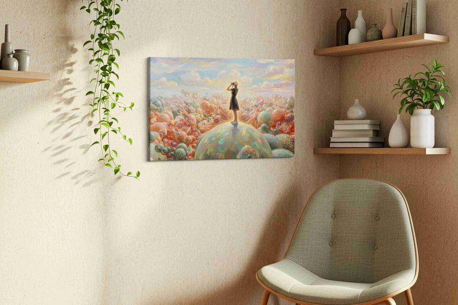 Dreamscape Explorer fantasy canvas print in a living room scene