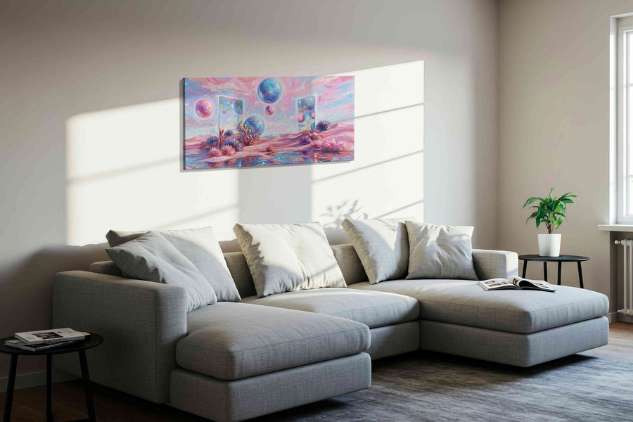 Dreamscape Portals fantasy canvas print in a living room scene
