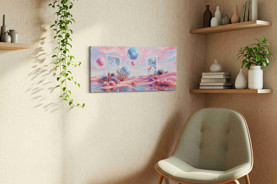 Dreamscape Portals fantasy canvas print, displayed in a living room