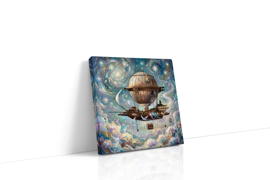Dreamship in Celestial Skies fantasy canvas print, gallery-wrapped, ready to hang