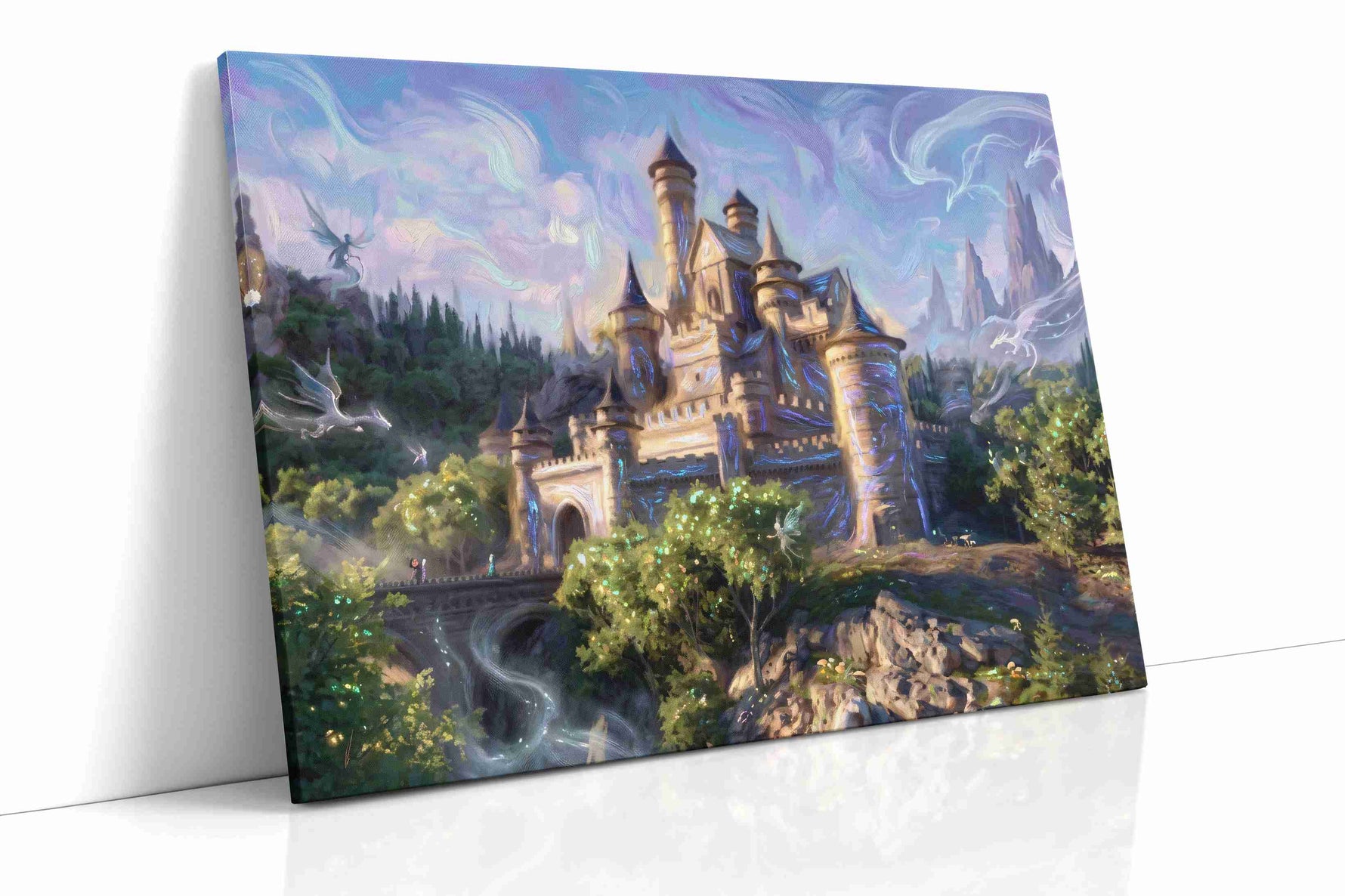 Enchanted Castle Dreamscape - Fantasy Wall Art, Magical Canvas Print, Mythical Art