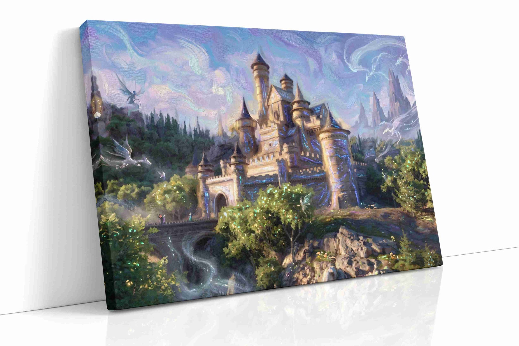 Enchanted Castle Dreamscape fantasy canvas print, gallery-wrapped, ready to hang