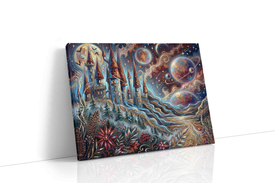Enchanted Celestial Realm fantasy canvas print, gallery-wrapped, ready to hang