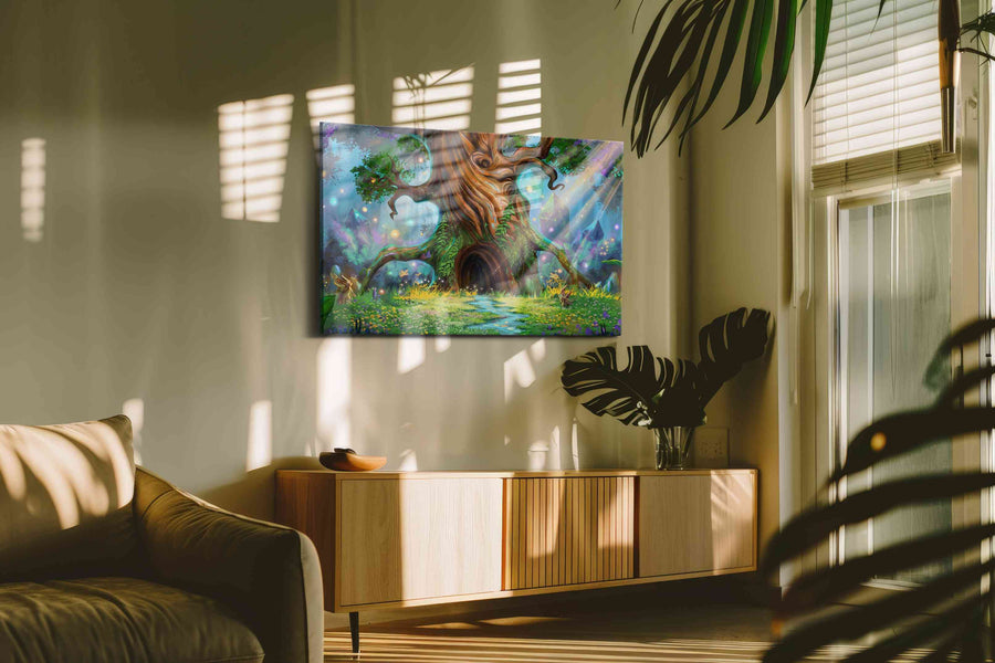 Enchanted Grove Whisper fantasy canvas print, on wall, lifestyle preview