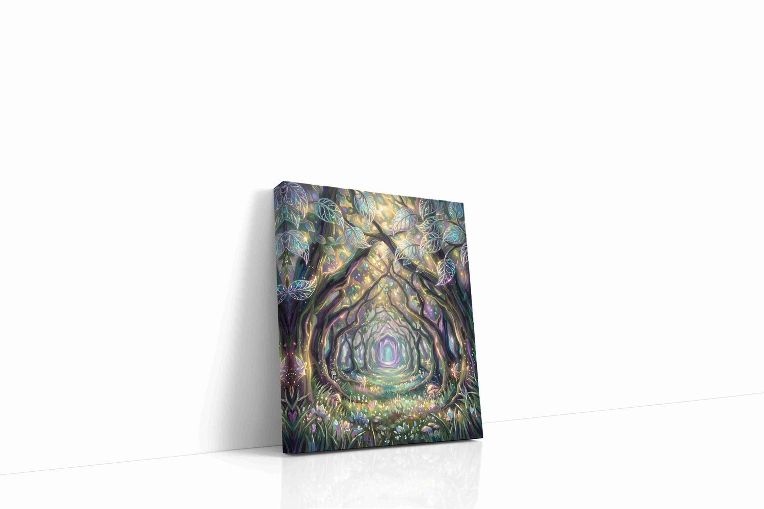 Enchanted Woodland Pathway fantasy canvas print, gallery-wrapped, ready to hang
