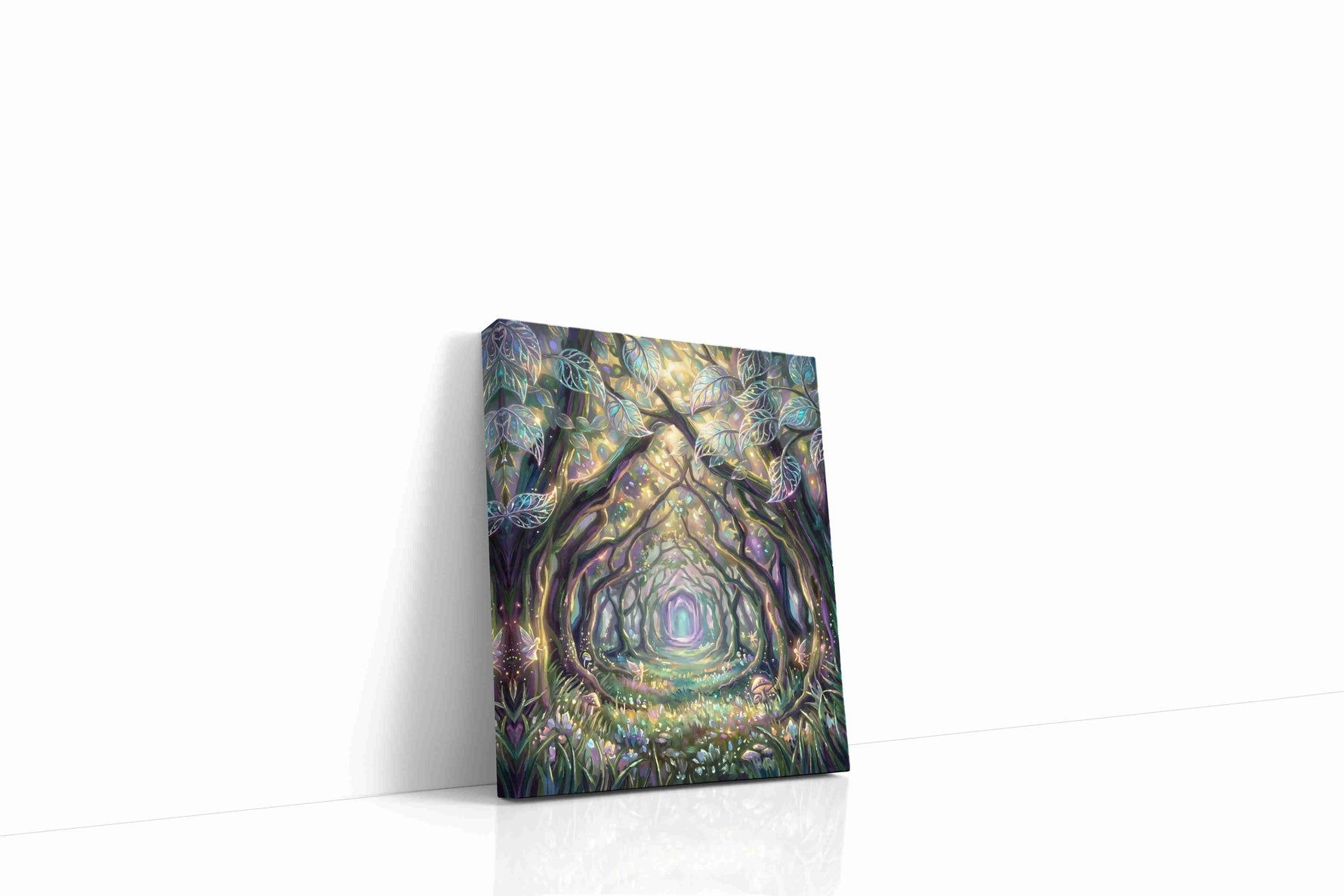 Enchanted Woodland Pathway fantasy canvas print, gallery-wrapped, ready to hang